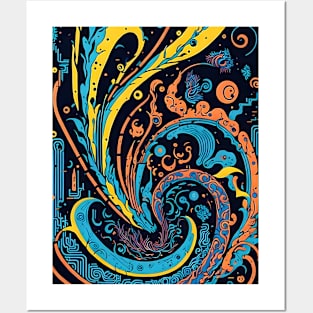 Abstract Colorful Dragon Posters and Art